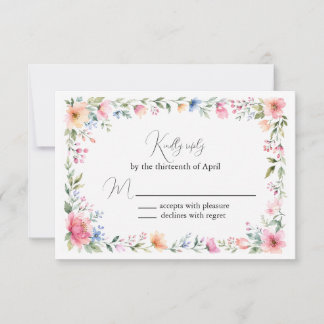 Aquarell-Garten-Antwortkarte RSVP Karte