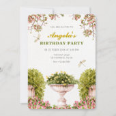 Aquarell-Garten-Geburtstag Einladung (Vorderseite)