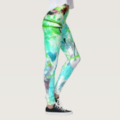 Aquarell-Garten-Impressionist-Yoga-Hosen-Laufen Leggings (Rechts)