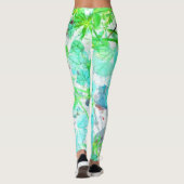 Aquarell-Garten-Impressionist-Yoga-Hosen-Laufen Leggings (Rückseite)
