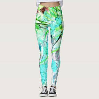 Aquarell-Garten-Impressionist-Yoga-Hosen-Laufen Leggings