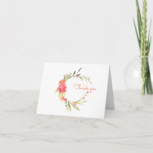 Aquarell-Garten-Kranz Dankeskarte