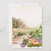 Aquarell-Garten-Torbogen-Hochzeit Save the Date Ankündigung (Rückseite)