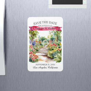 Aquarell-Garten-Wildblumen-Frühling-Save-the-Date Magnet