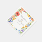 Aquarell-Garten-Wildblumen-Save-the-Date Serviette (Ecke)