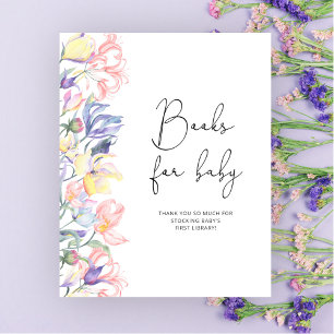 Aquarell-Gartenblumen Bücher für Baby-Party Poster