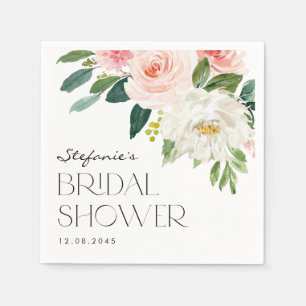 Aquarell-Gartenblumen-Frühlings-Brautparty Serviette