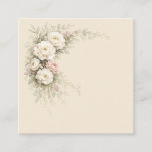 Aquarell-Gartenrosen für Zeitlosigkeit Quadratische Visitenkarte