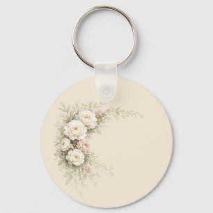 Aquarell-Gartenrosen für Zeitlosigkeit Schlüsselanhänger