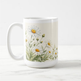 Aquarell-Gärtnern-Daisy-Blumen Kaffeetasse