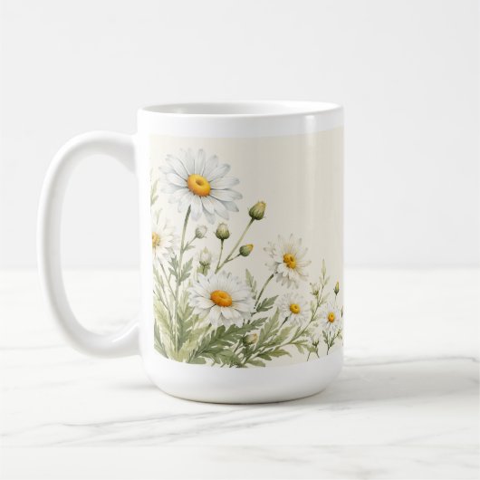 Aquarell-Gärtnern-Daisy-Blumen  Kaffeetasse (Links)
