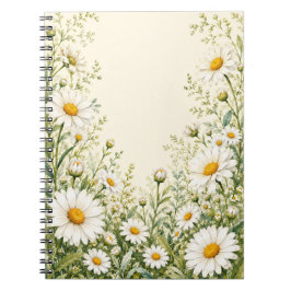 Aquarell-Gärtnern-Daisy-Blumen Notizblock