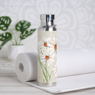Aquarell-Gästebuch mit Gänseblümchen auf verblasst Trinkflasche