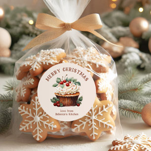 Aquarell-Gebäck Frohe Weihnachten Kleinunternehmen Runder Aufkleber