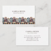 Aquarell Gebäude Real Anwesen Agent Skyline Visitenkarte (Vorne/Hinten)