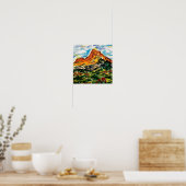 Aquarell-Gebirgsdruck Poster (Küche)