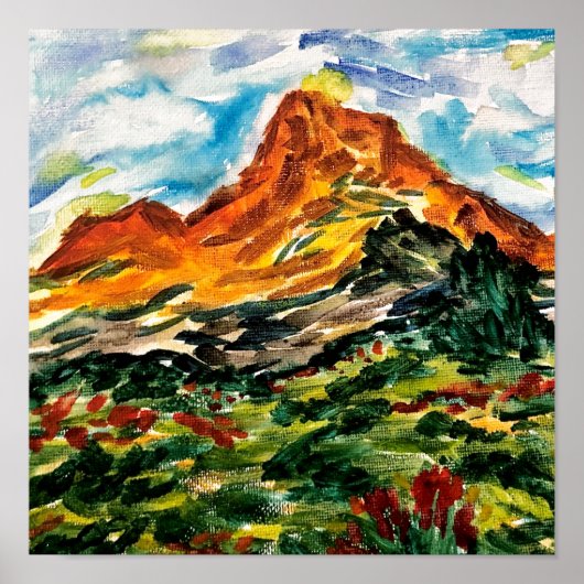 Aquarell-Gebirgsdruck Poster (Vorne)