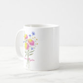 Aquarell-Geburtsblume Chrysantheme individuell ang Kaffeetasse (Vorderseite Links)