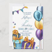 Aquarell-Geburtstag Einladung (Vorderseite)