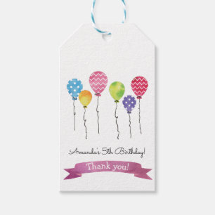 Aquarell Geburtstagsballons Geschenkanhänger
