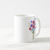 Aquarell Geburtstagsblume Aster Maßgeschneidert Kaffeetasse (VorderseiteRechts)
