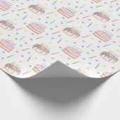 Aquarell Geburtstagskuchen & Confetti Geschenkpapier (Ecke)