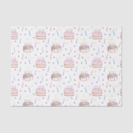 Aquarell Geburtstagskuchen & Confetti Seidenpapier