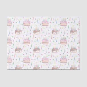 Aquarell Geburtstagskuchen & Confetti Seidenpapier