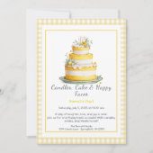 Aquarell Geburtstagskuchen Einladung - gelb (Vorderseite)