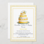 Aquarell Geburtstagskuchen Einladung - gelb (Vorne/Hinten)