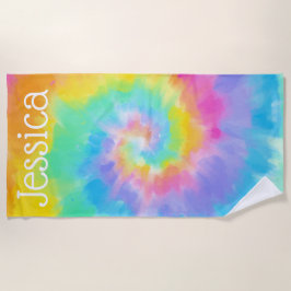 Aquarell Gefärbte Krawatte Individuelle Name Stran Strandtuch