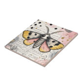 Aquarell Gefleckter Tigermotten Rosa Gold Boho Kun Fliese (Seite)