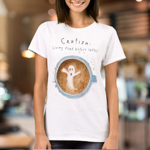 Aquarell-Geist Warnung: Vor dem Kaffee heimgesucht T-Shirt
