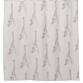 Aquarell-Gekritzel-Dusche Eiffelturm-Paris Duschvorhang (Vorderseite)