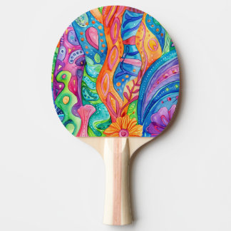Aquarell-Gekritzel Ping-Pong-Schläger Tischtennis Schläger
