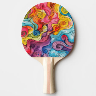 Aquarell-Gekritzel Ping-Pong-Schläger Tischtennis Schläger