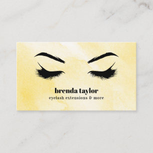 Aquarell Gelb Eyelash Browbar professional Visitenkarte