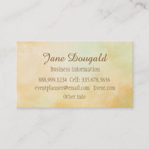 Aquarell Gelb Gold Abstrakt Moderne Elegante Visitenkarte