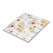 Aquarell-Gelb-Orange-Blumen-Blumenmuster Fliese (Seite)