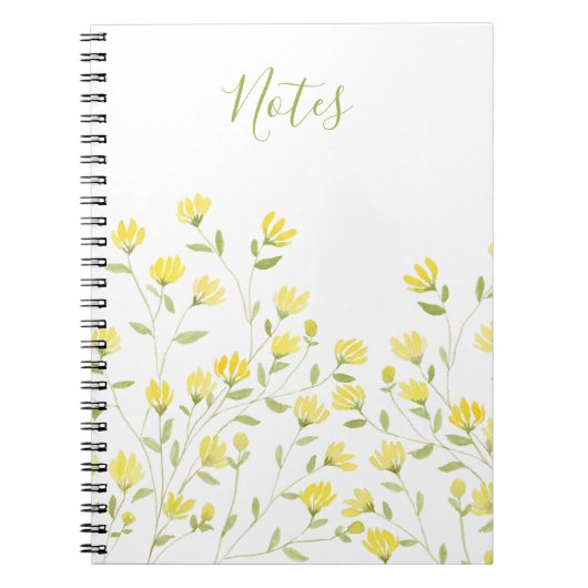 Aquarell-Gelb Wildblume Notizblock (Vorderseite)