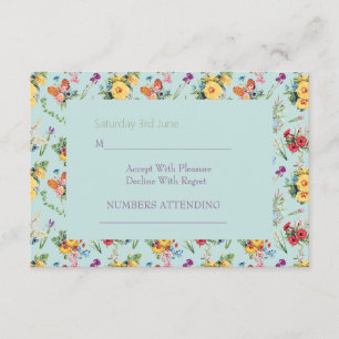 Aquarell-Gelbe Blumen & Florales Musterdesign Begleitkarte