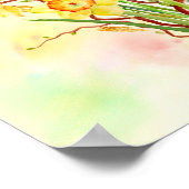 Aquarell Gelbe Daffodien Frühlingsblumen Poster (Ecke)