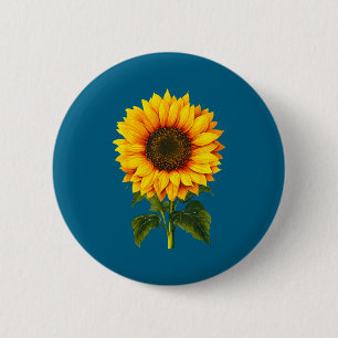 Aquarell-Gelbe Sonnenblume Botanischer Garten Somm Button
