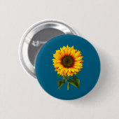 Aquarell-Gelbe Sonnenblume Botanischer Garten Somm Button (Vorne & Hinten)