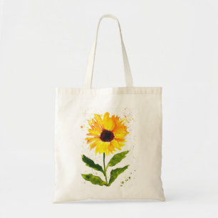 Aquarell gelbe Sonnenblumen Aquarell Blumen Tragetasche