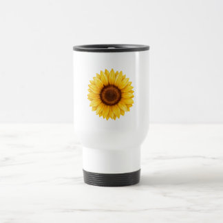 Aquarell-Gelbe-Sonnenblumen-Blumen-Edelstahl Reisebecher