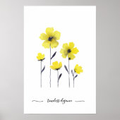 Aquarell-Gelbe-Wildblumen Poster (Vorne)