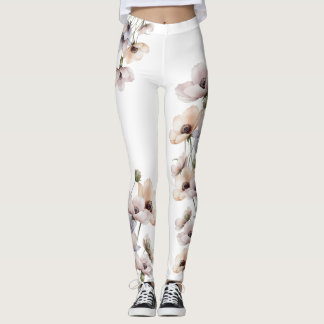 Aquarell-gemalte Anemonenblume Leggings