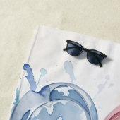 Aquarell gemalte Herzen Strandtuch (Beispiel)