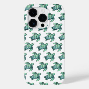 Aquarell gemalte Meeresschildkröte Cartoon blau gr Case-Mate iPhone 14 Pro Hülle